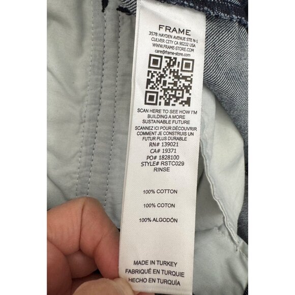 Frame Relaxed Straight Cargo Jeans 90s boho preppy dark wash sz 32‎ - Picture 9 of 10
